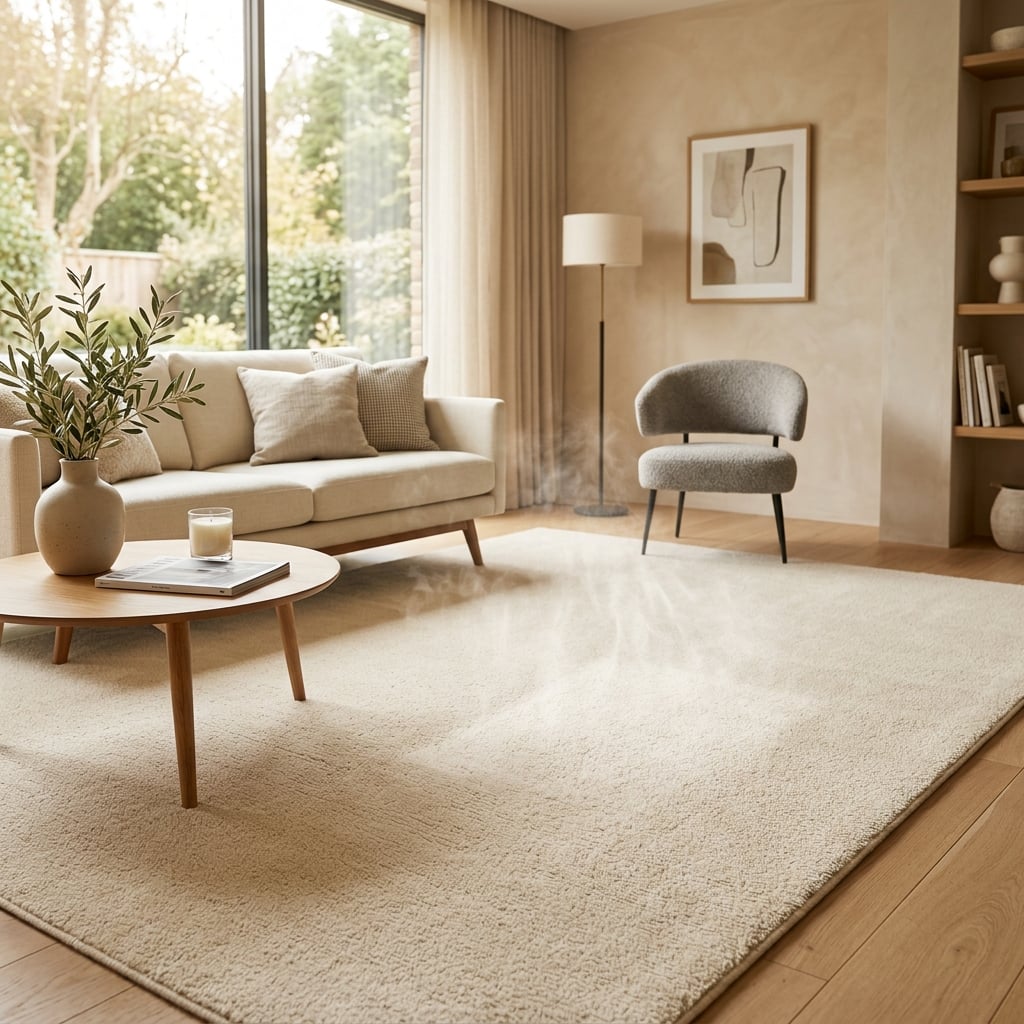 Freshly cleaned luxury carpet