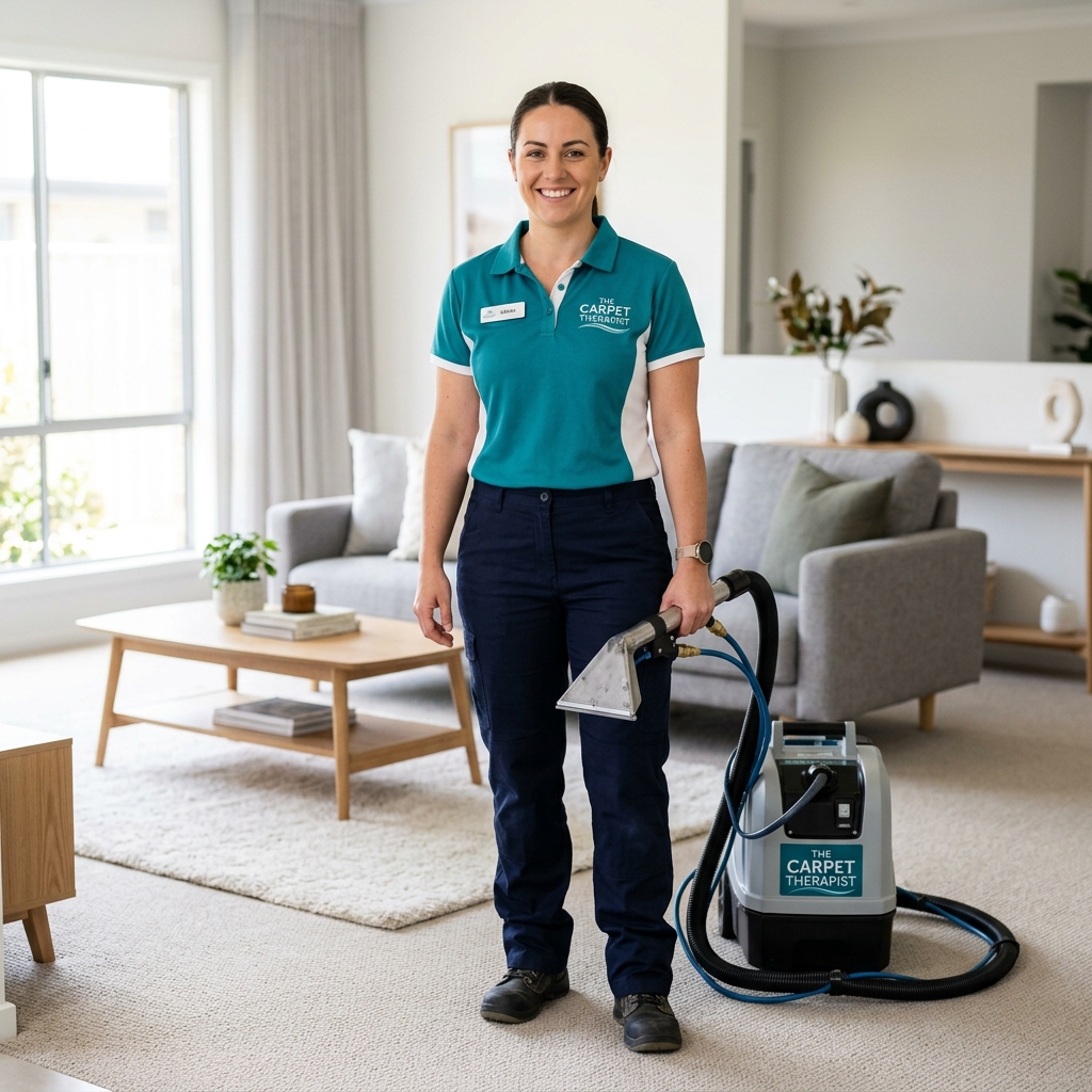 Professional carpet cleaning technician
